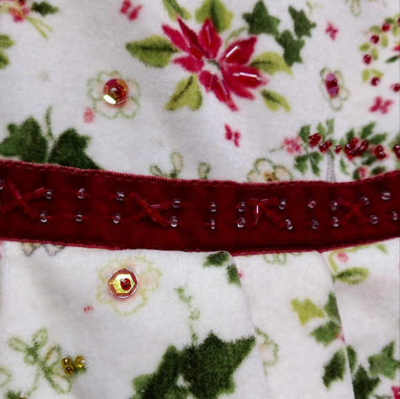 Trish Scully Child Velvet Dress with Red Fur, Sequin & Bead Trim 24 Months - Picture 8 of 15